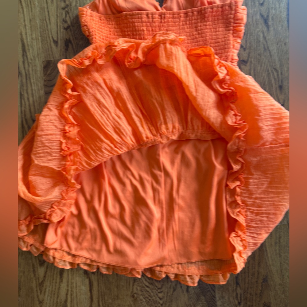 Vibrant Orange Halter festival western Dress University of Tennessee size Medium - Picture 3 of 6